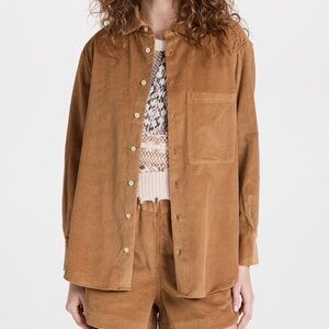 NWT AYR “deep end” corduroy shirt in “Tahitian vanilla” color